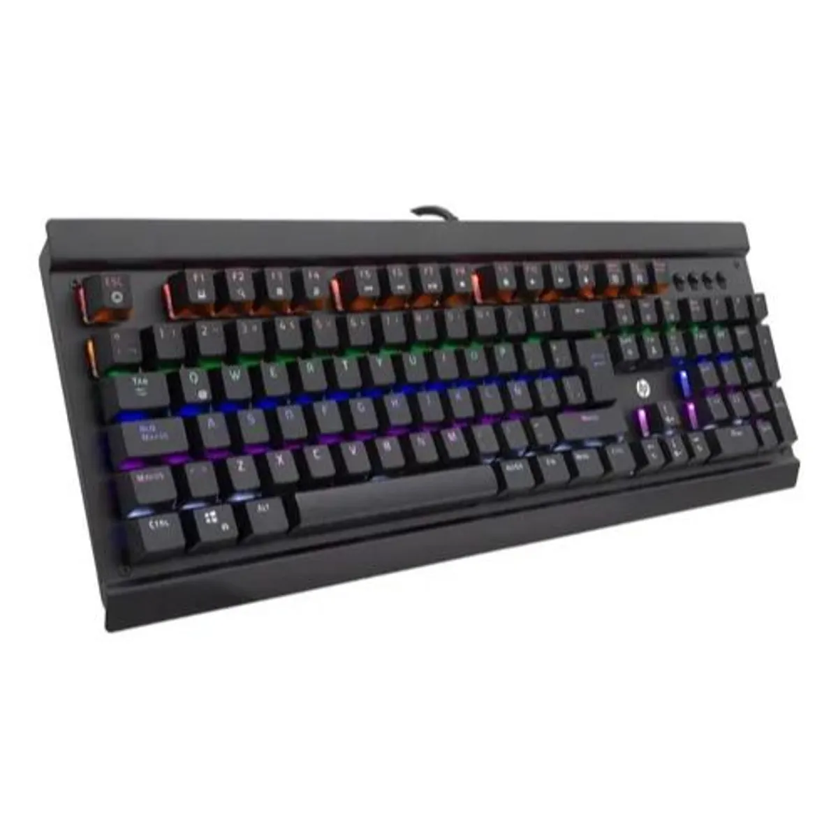 HP - Teclado Gamer Hp Qwerty GK500 Color Negro Con Luz Rgb