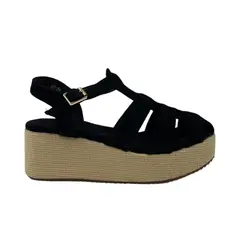 HERIEL - Sandalia Negra Plataforma Mujer