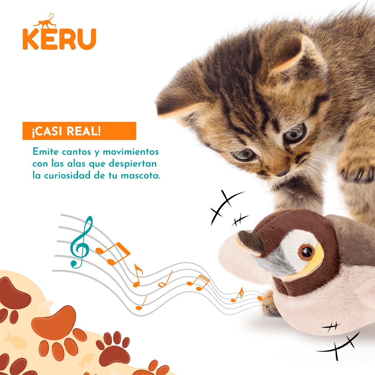 KERU - Juguete Interactivo Pájaro Volador Con Movimiento Y Sonido