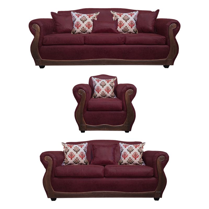 AMERICA DECORA - Living 4-3-1 Grand Santi Envejecido Burdeo X