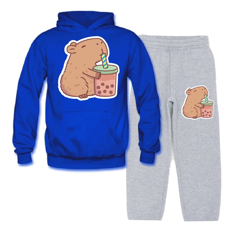 MPROPIA - Conjunto Buzo - Polerón Niñas Niños Capibara Capybara Bubble Tea