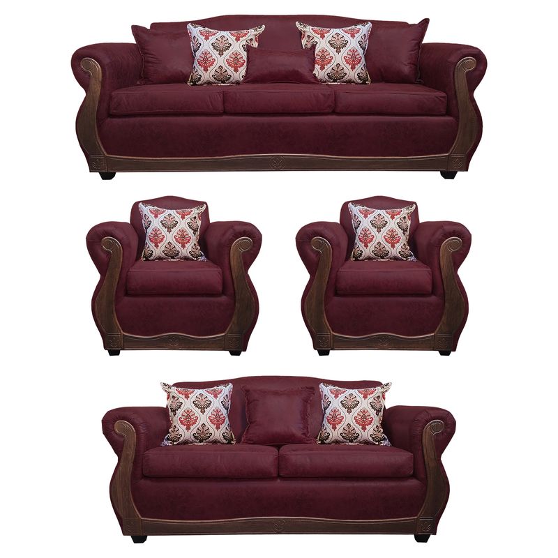 AMERICA DECORA - Living 4-3-1-1 Grand Santi Envejecido Burdeo X