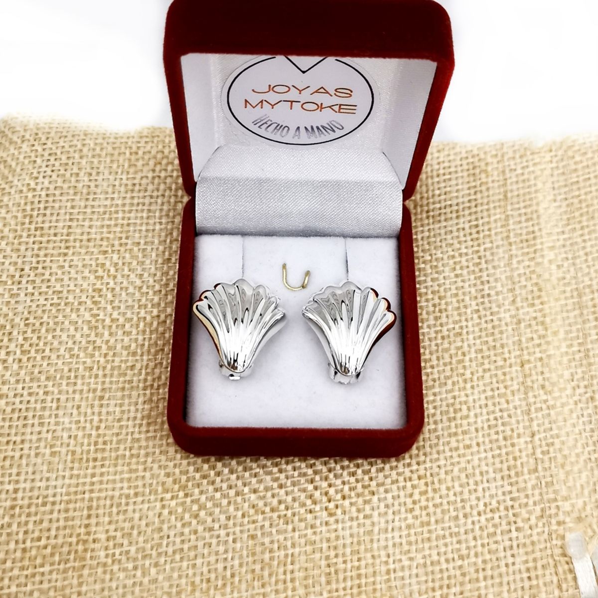 JOYAS MYTOKE - Aros Clip Click Ostra Plata Fina 925 Mujer Earcuff