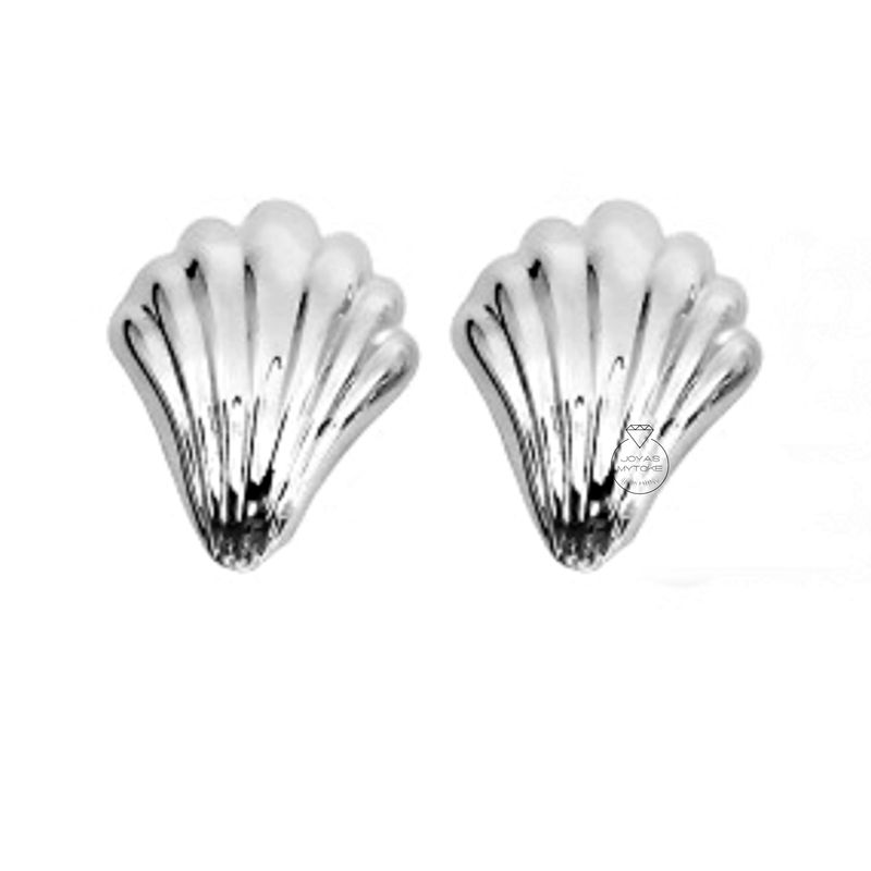 JOYAS MYTOKE - Aros Clip Click Ostra Plata Fina 925 Mujer Earcuff