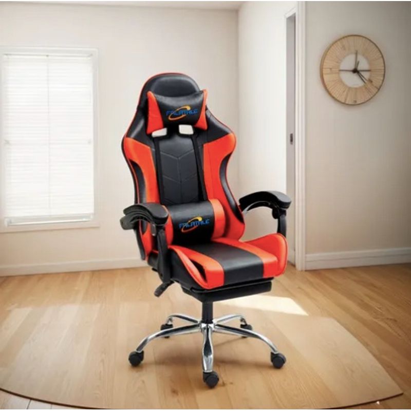 ATLAS - Silla Gamer De Cuero Con Masajeador Roja