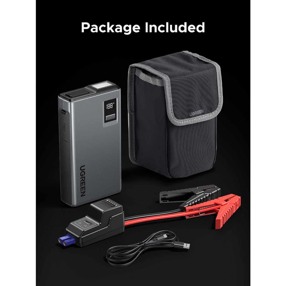 UGREEN - UGREEN PARTIDOR DE AUTO RECARGABLE PANTALLA 12000MAH ES702