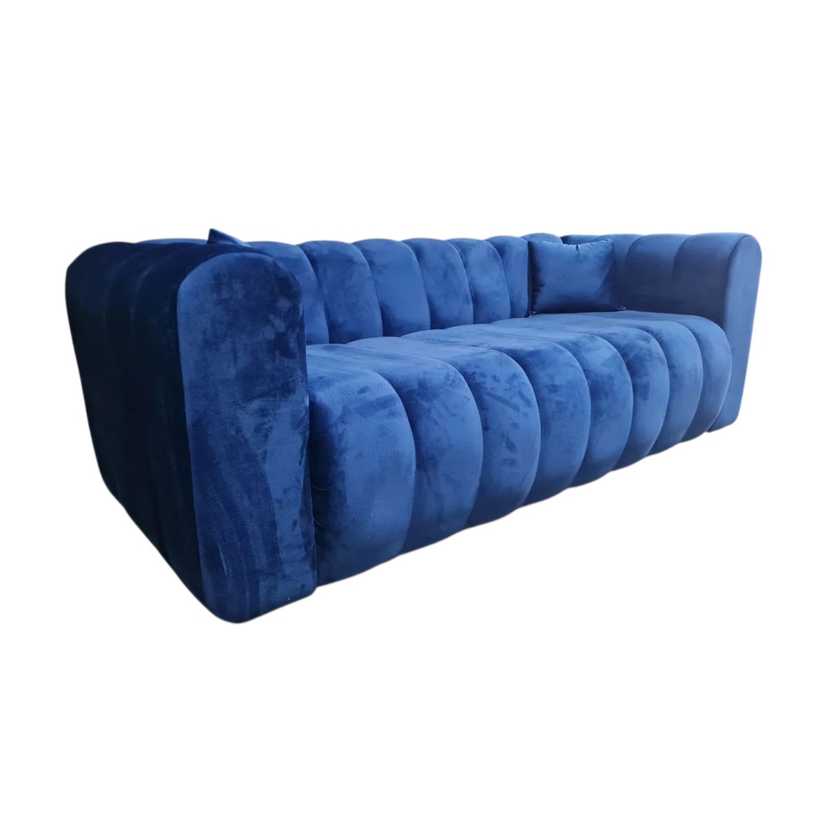 GENERICO - Sofa Martins 2 mts, felpa azul marino, 3 cuerpos