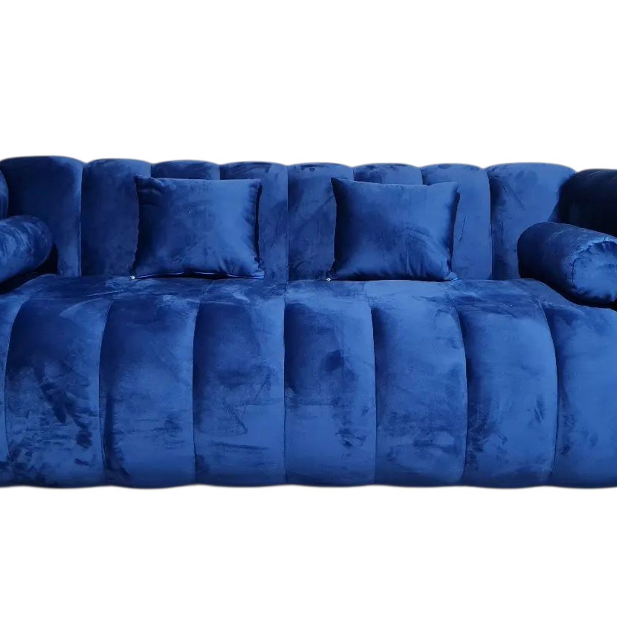 GENERICO - Sofa Martins 2 mts, felpa azul marino, 3 cuerpos