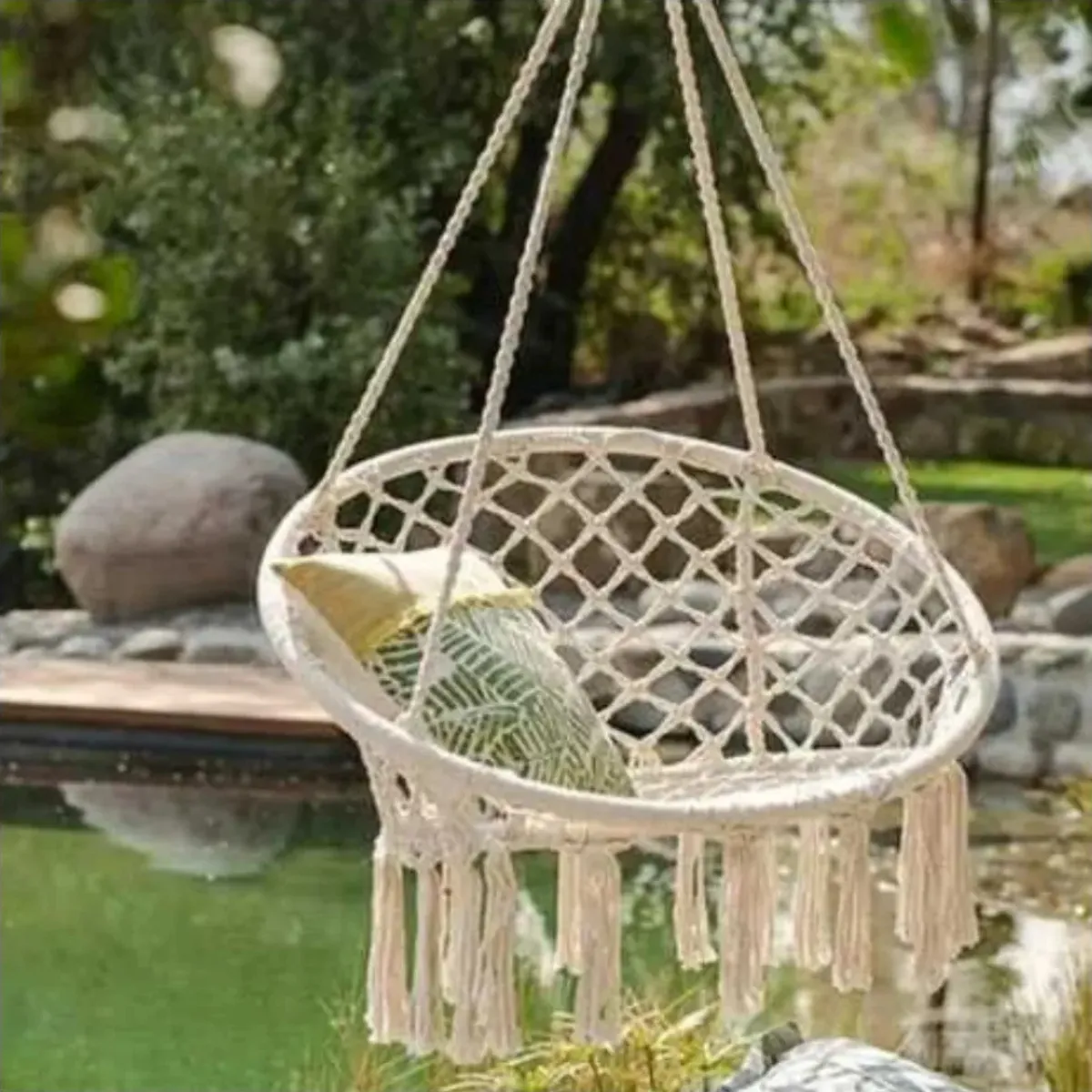 MOVI - Silla colgante macramé para terraza o interior