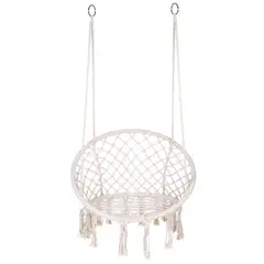MOVI - Hamaca colgante tejida con aros para jardín o interior