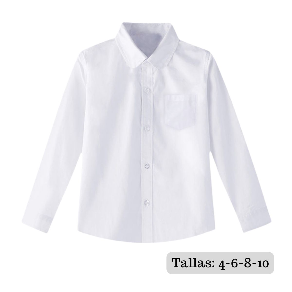 EKOL TACTICA MILITAR - Camisa Blanca Niña Juvenil Para Atuendos Típicos De Fiestas Patrias