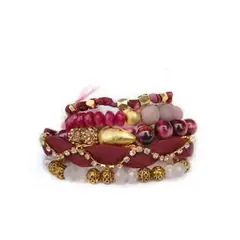 VANE COLLECTION - Pulsera para mujer en set de 5 piezas separadas diseño roja hechas a mano