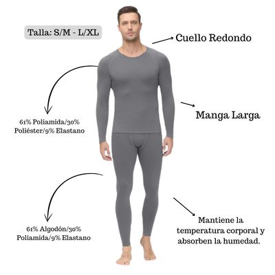 Imagen 2 del producto Set Primera Capa Hombre Camiseta Y Calza Compresion Térmicos