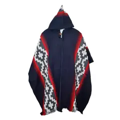 MORLAN - Poncho de Alpaca Lana Ecuatoriana Capucha Cálido Liviano