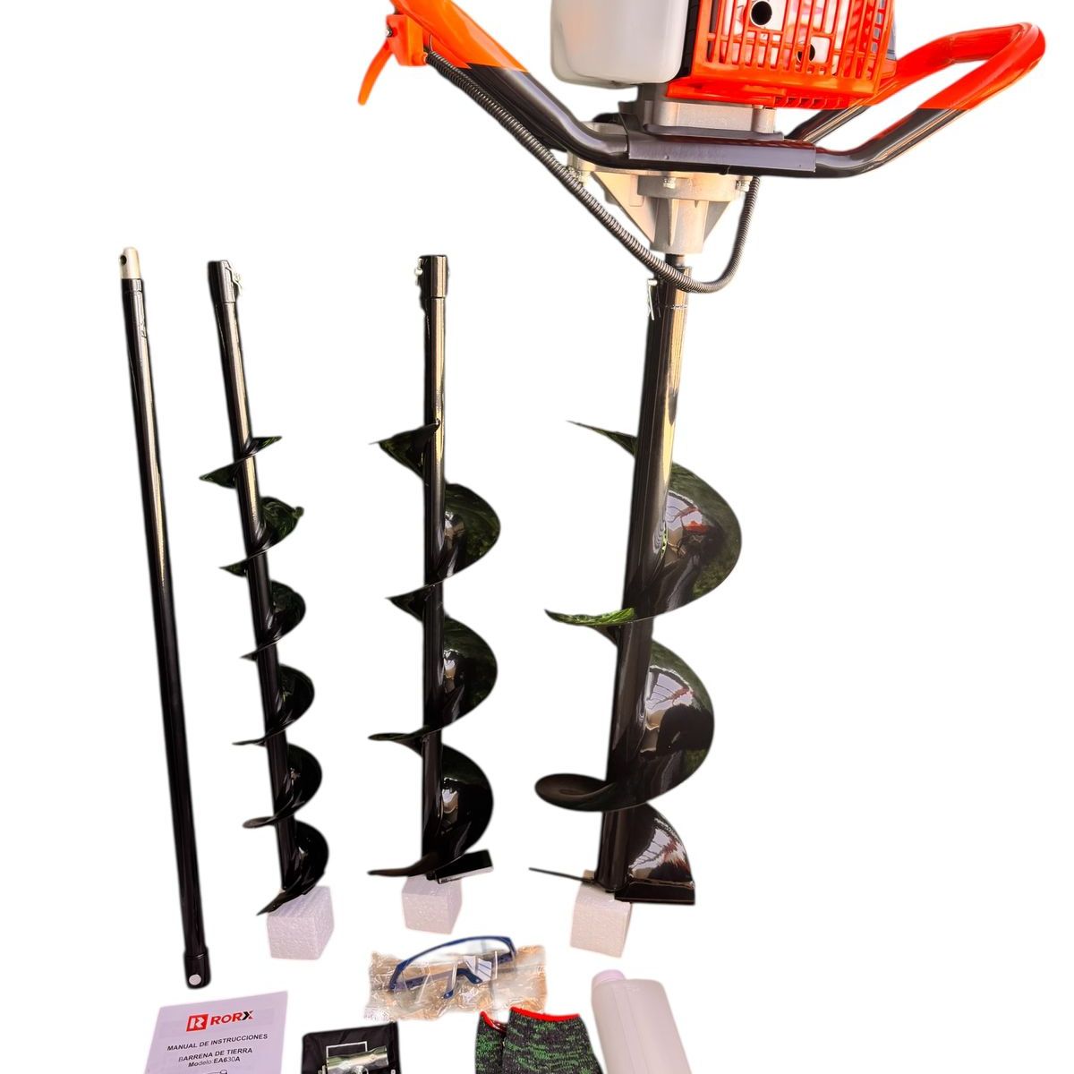 GENERICO - Barreno Ahoyador 63cc + 3 Brocas + Extesion - Profesional Japon