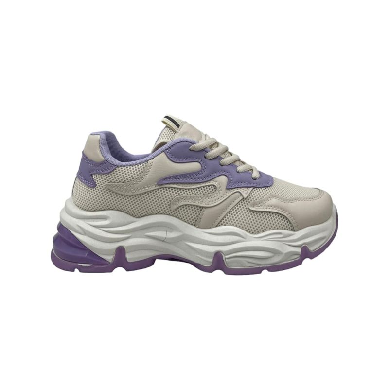 HERIEL - Zapatilla Blanca y Purpura Mujer