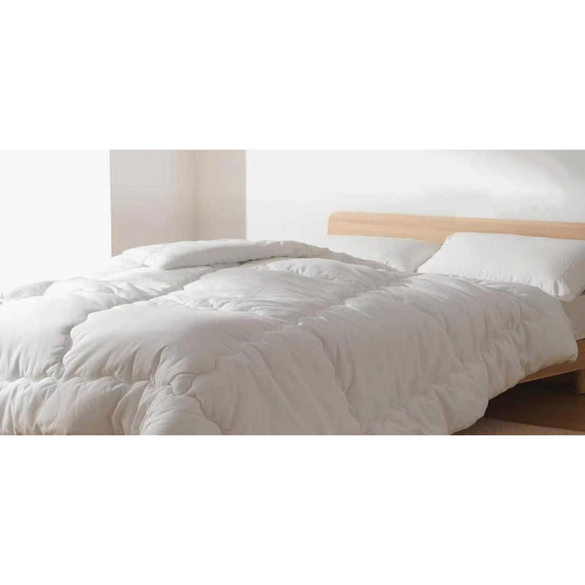 GENERICO - Edredon Nordico de Microfibra - Plumon Sintetico 2 plazas Color Blanco