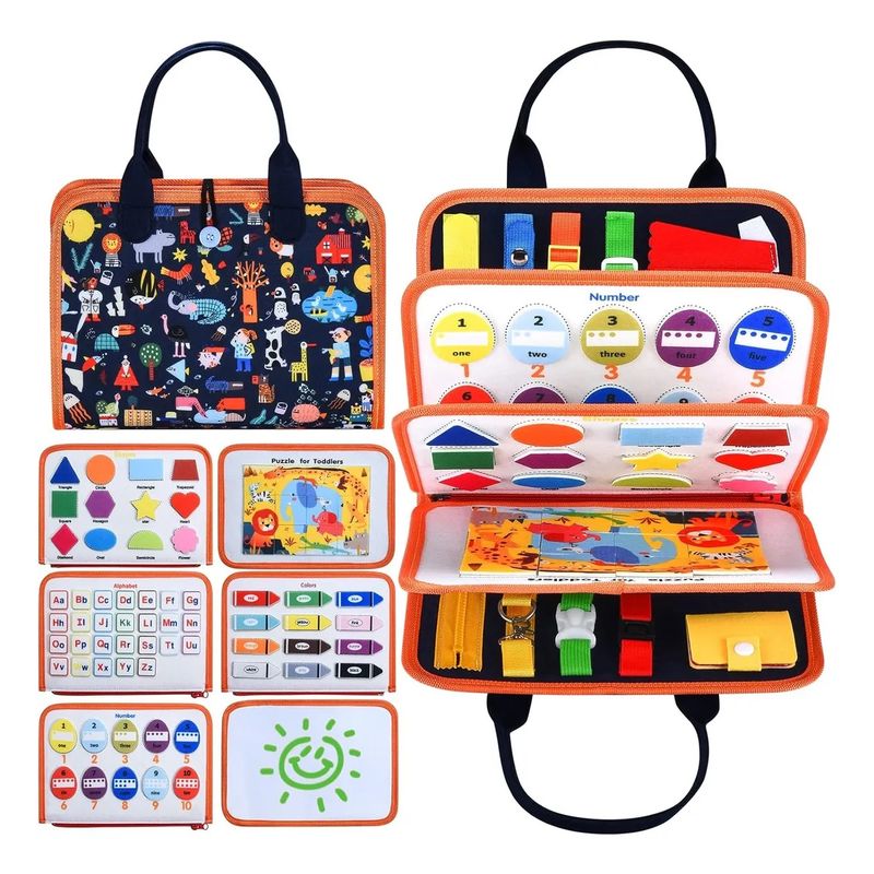 OEM - Juguete Montessori Sensorial 8 Paginas 91 Piezas Tea