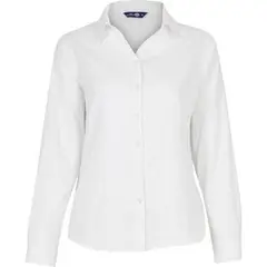 T-WORLD - Blusa Oxford Light Manga Larga Mujer - Blanco