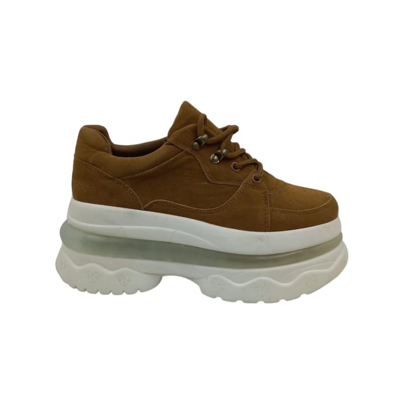 HERIEL - Zapatilla Camel Gamuza Plataforma