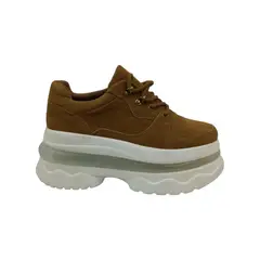 HERIEL - Zapatilla Camel Gamuza Plataforma
