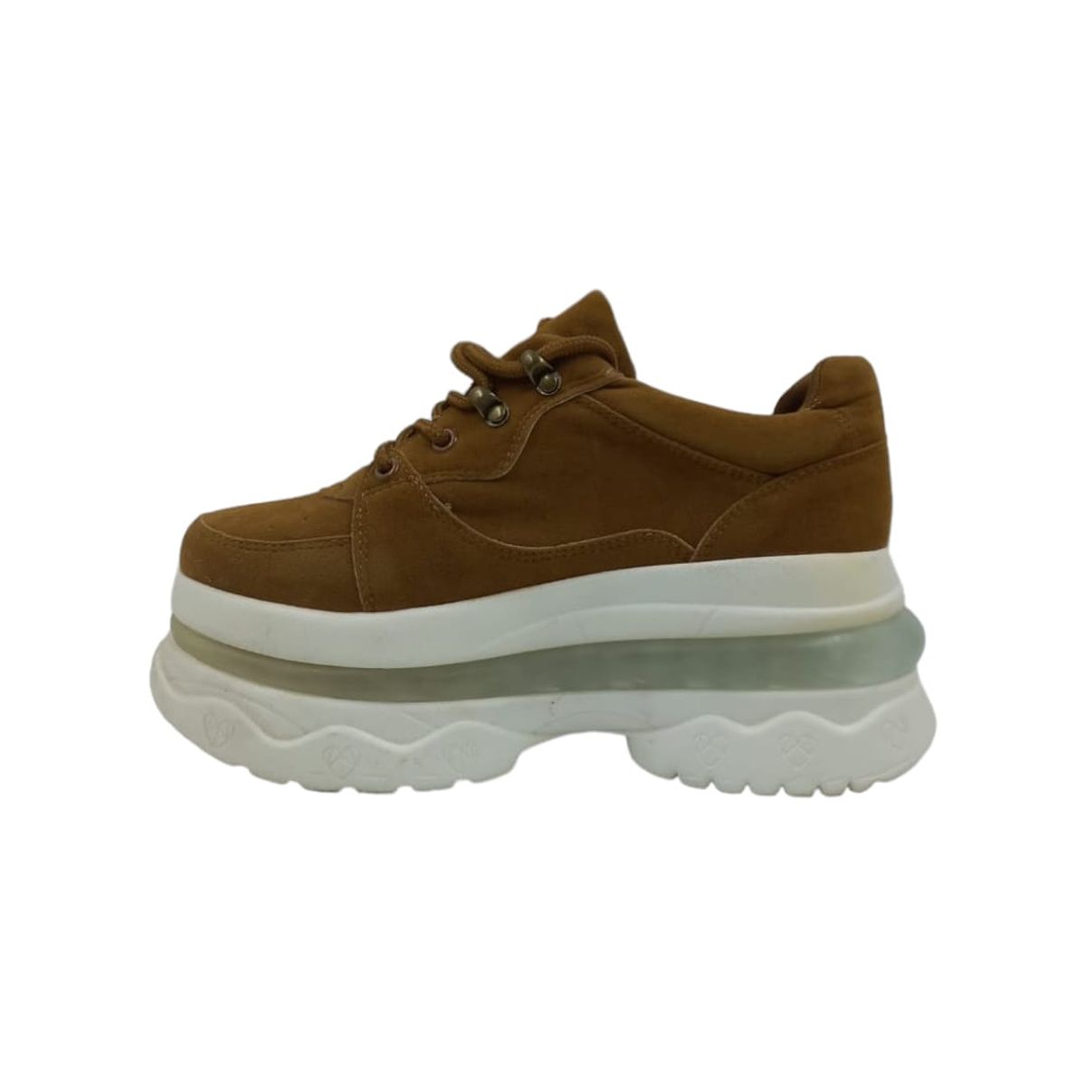 HERIEL - Zapatilla Camel Gamuza Plataforma