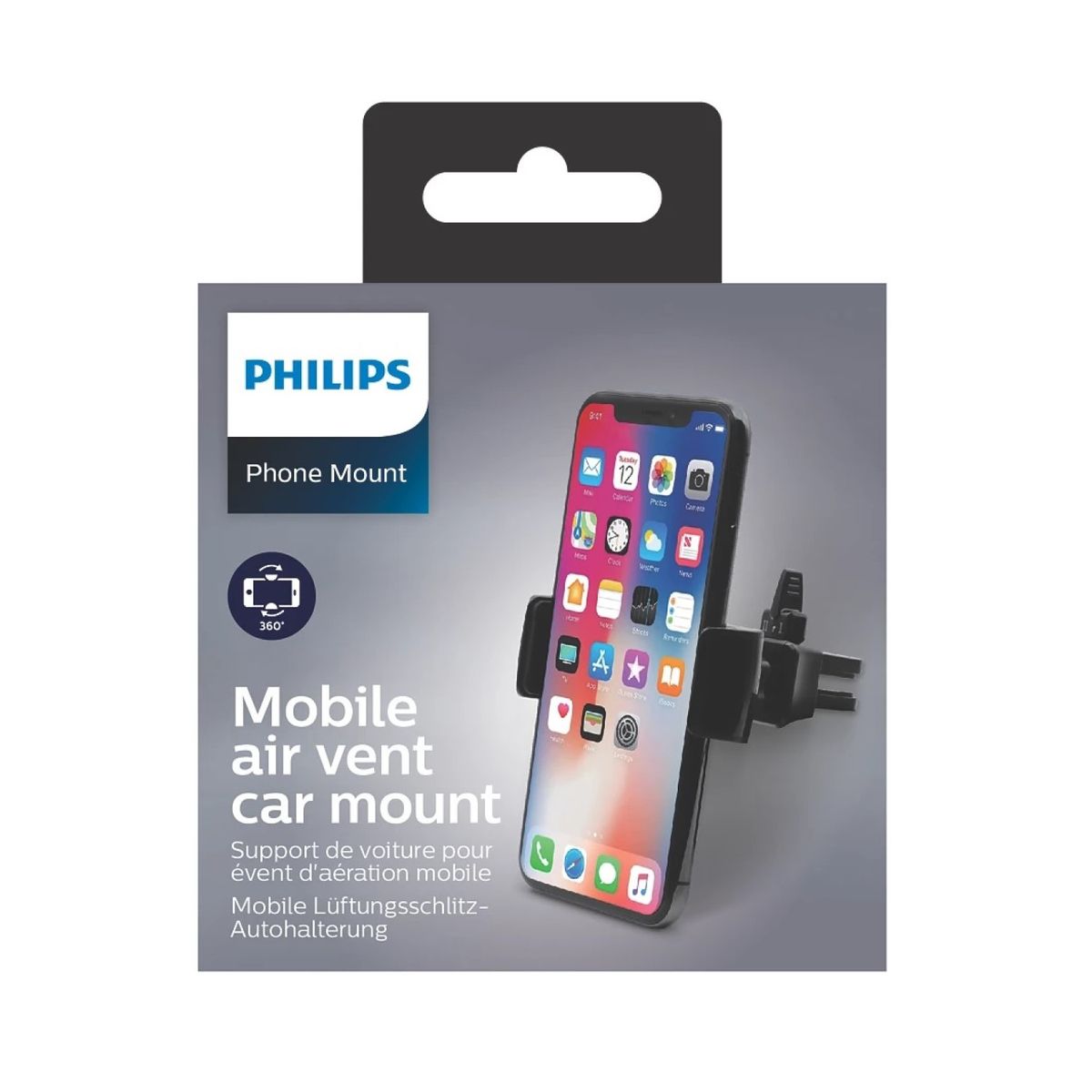 PHILIPS - Soporte Celular Rejilla Ventilación para Auto Philips 1411AB