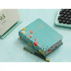 ABBA - Biblia RVR60 035c PJR CP Flores turquesa Tamaño Compacto