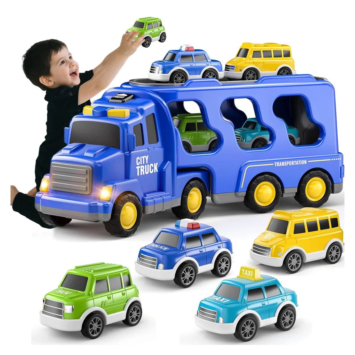 GENERICO - Camión Juguete Juego Con Luces Música Regalo Para Niños 5pcs