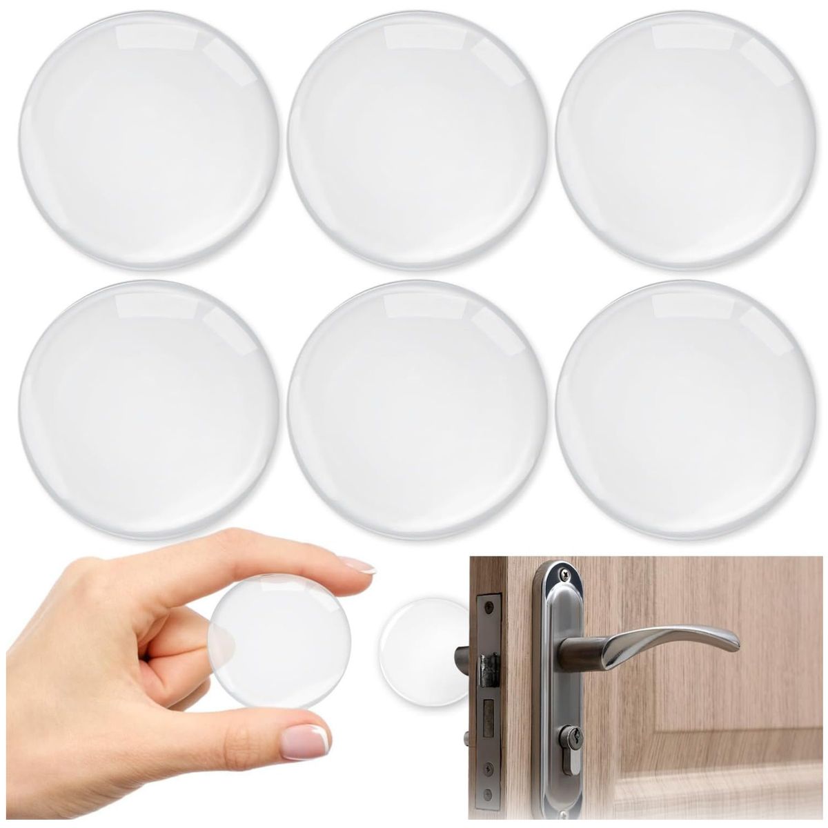 KUANGYE - Pack 6 Topes Puertas Protectores De Pared Adhesivos Silicona