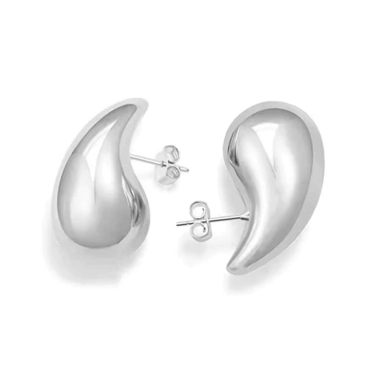 GENERICO - Aros Plata Estilo Gota Chunky 31 mm