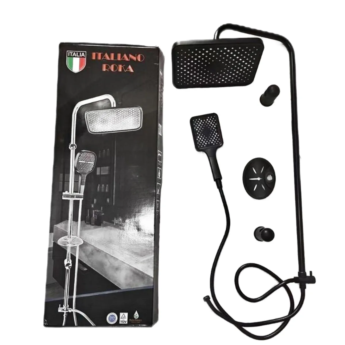 GENERICO - Columna de Ducha Cuadrada Negro Mate