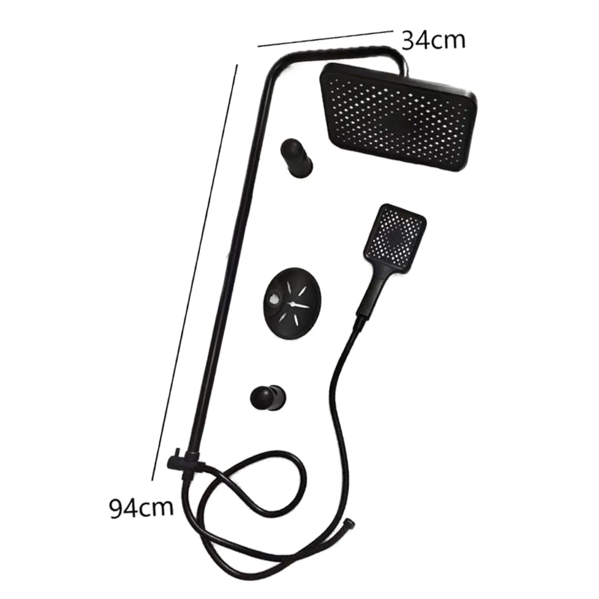 GENERICO - Columna de Ducha Cuadrada Negro Mate