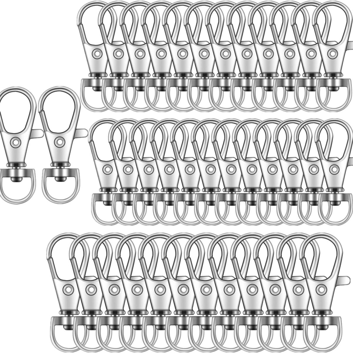 KUANGYE - 50 Pcs Cierre Giratoria Mosqueton Llavero