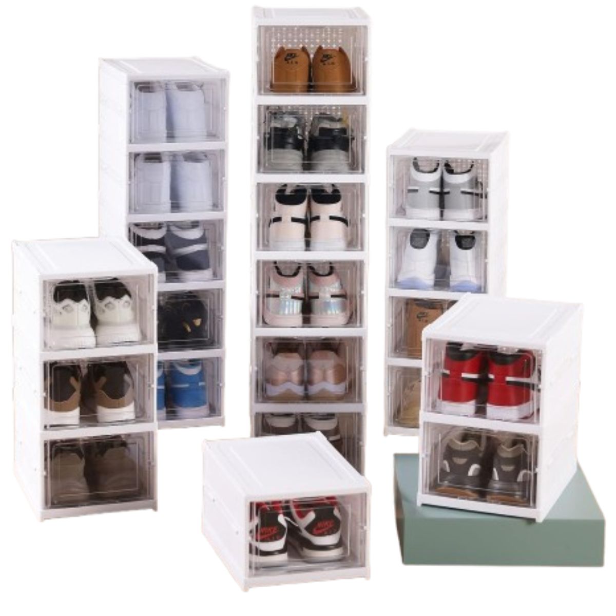 GENERICO - Caja Zapatos Apilable Rayados