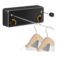 GENERICO - Tendedero Retráctil Ropa Pared Colgador De Doble Cuerda 4m