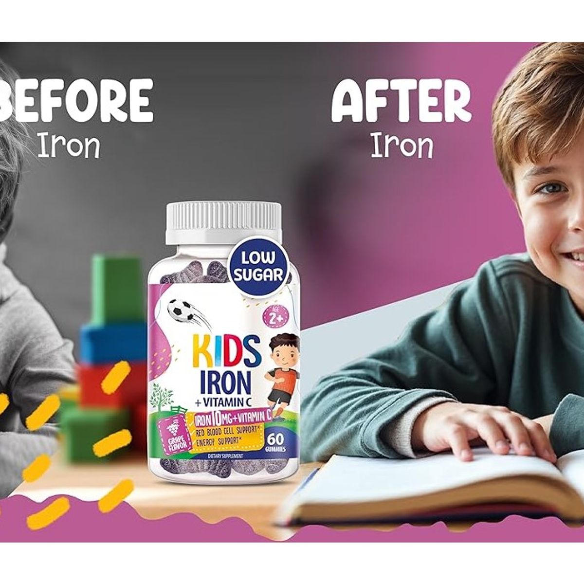 GENERICO - Kids Smart Iron Hierro Gomitas Con Vitamina C Para Niños 60u