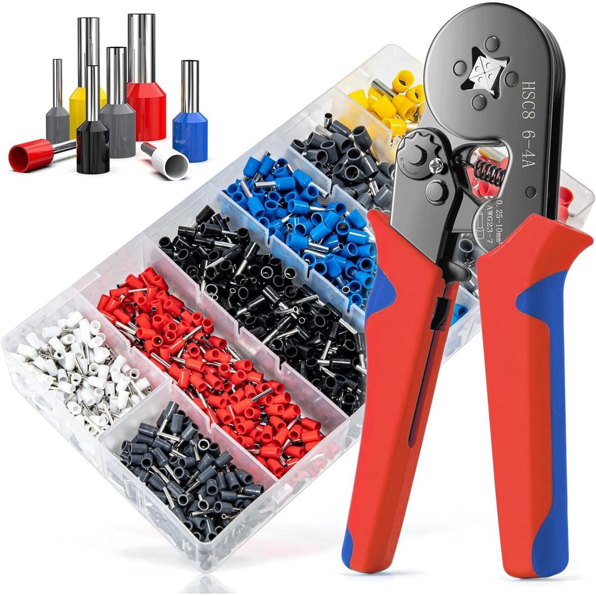 GENERICO - Kit de Alicates Alambre Engarzado Para Cables 1900pzs 025-10mm²