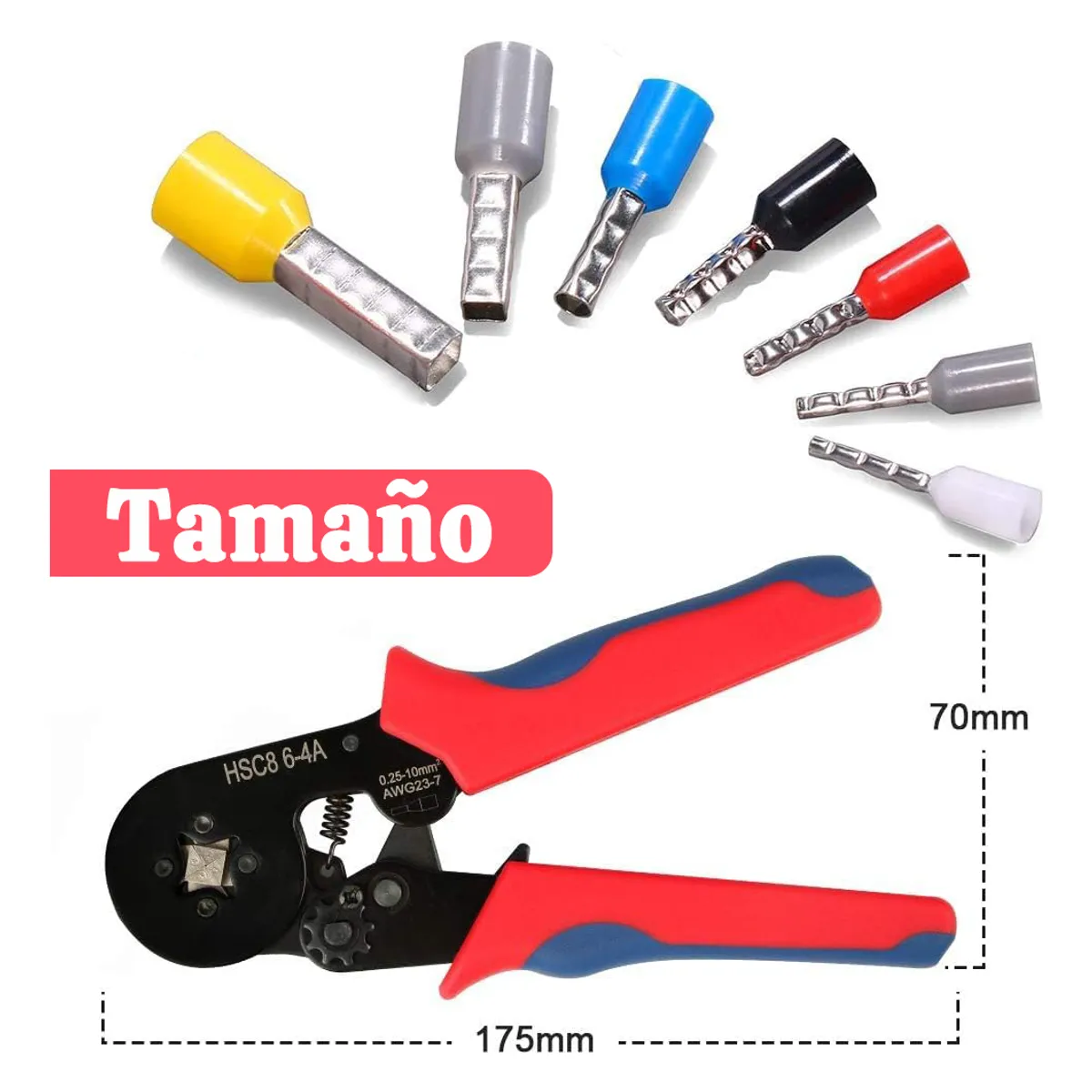 GENERICO - Juego De Crimpadora De Alambre Kit 1900 Piezas 02510mm²
