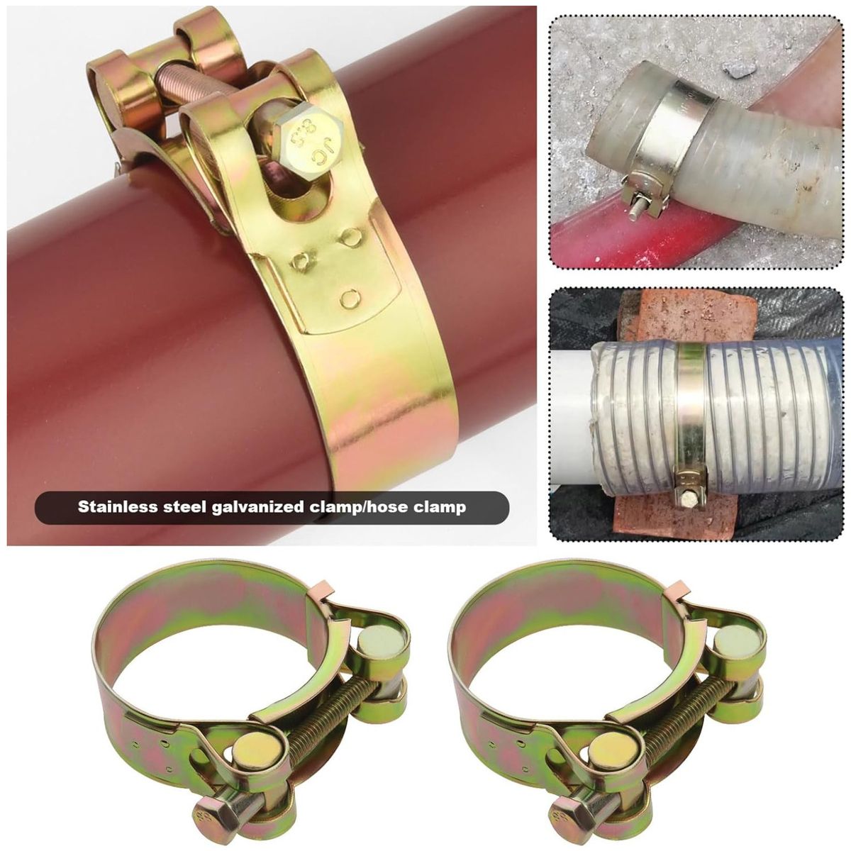 KUANGYE - Pack 10 2 Pulgadas Abrazadera Alta Presion Manguera Plana