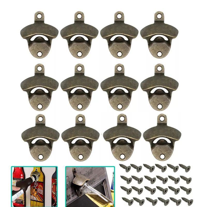 GENERICO - 12 Abrebotellas De Pared Con Tornillos Para Barras De Party
