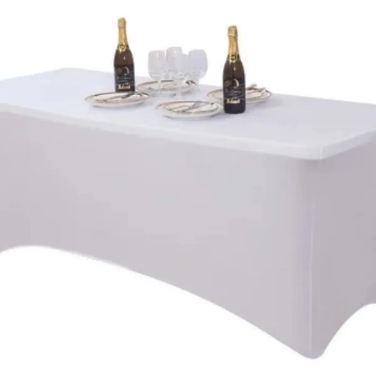 GENERICO - Funda Mesa Rectangular Spandex1807575cm Blanco