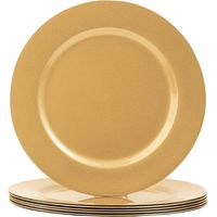 Set 4 Platos Base Dorado Dorado 33cm