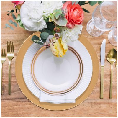 Imagen 2 del producto Set 4 Platos Base Dorado Dorado 33cm