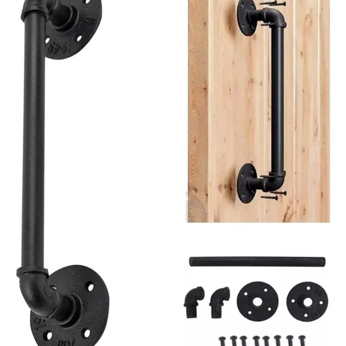 TNAKIEX - Jaladera Metal Negro Tirador Manija De Puerta Granero 38cm