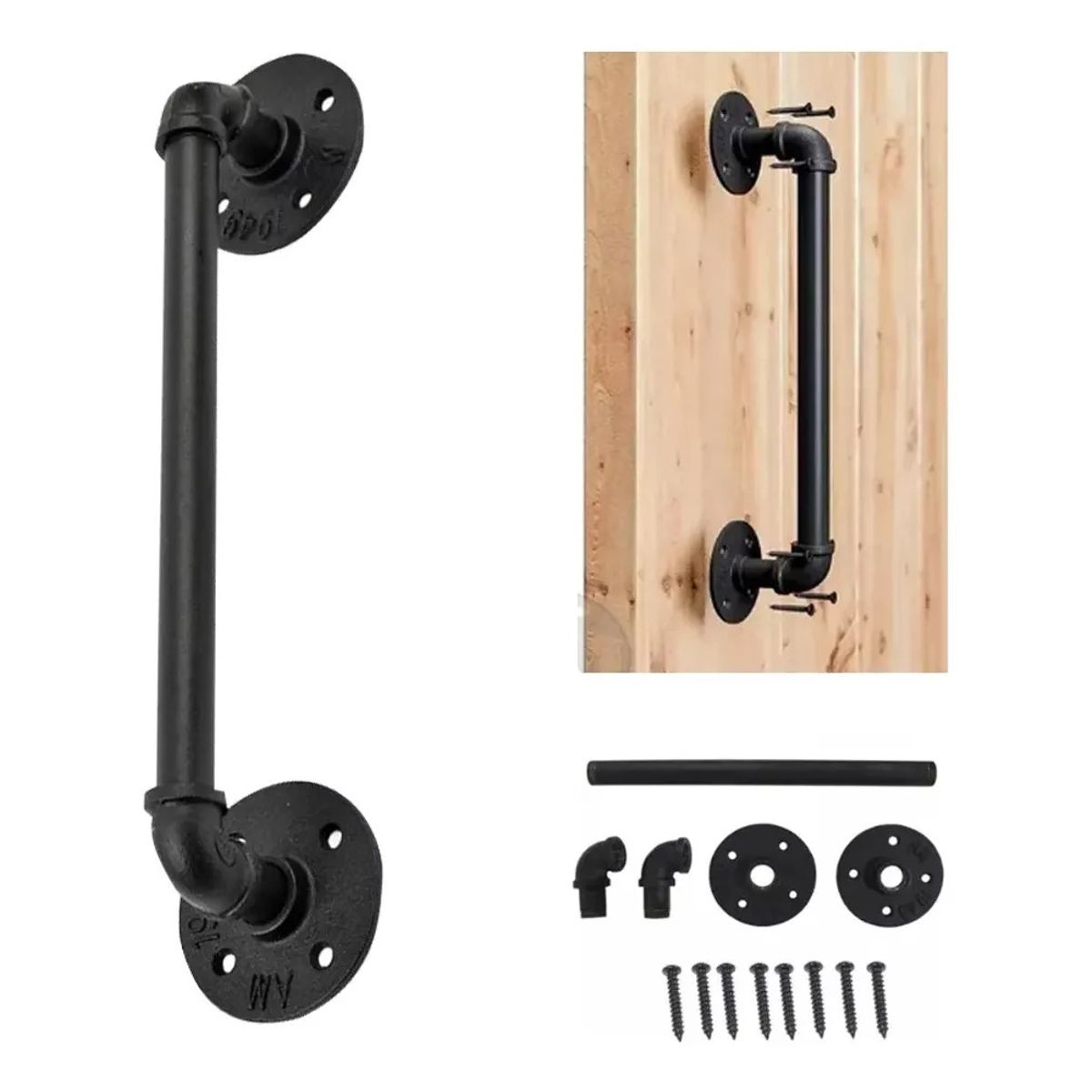 TNAKIEX - Jaladera Metal Negro Tirador Manija De Puerta Granero 38cm