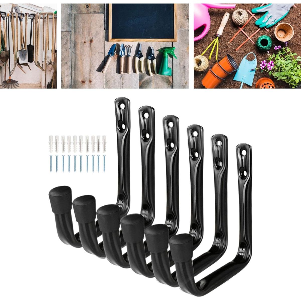 GENERICO - 5pcs Ganchos de almacenamiento con Cubro anti-Slip-Negro