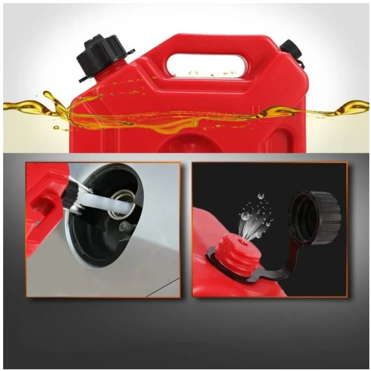 KUANGYE - Bidón De Bencina Portátil Moto Plastico Con Llave Fijacion