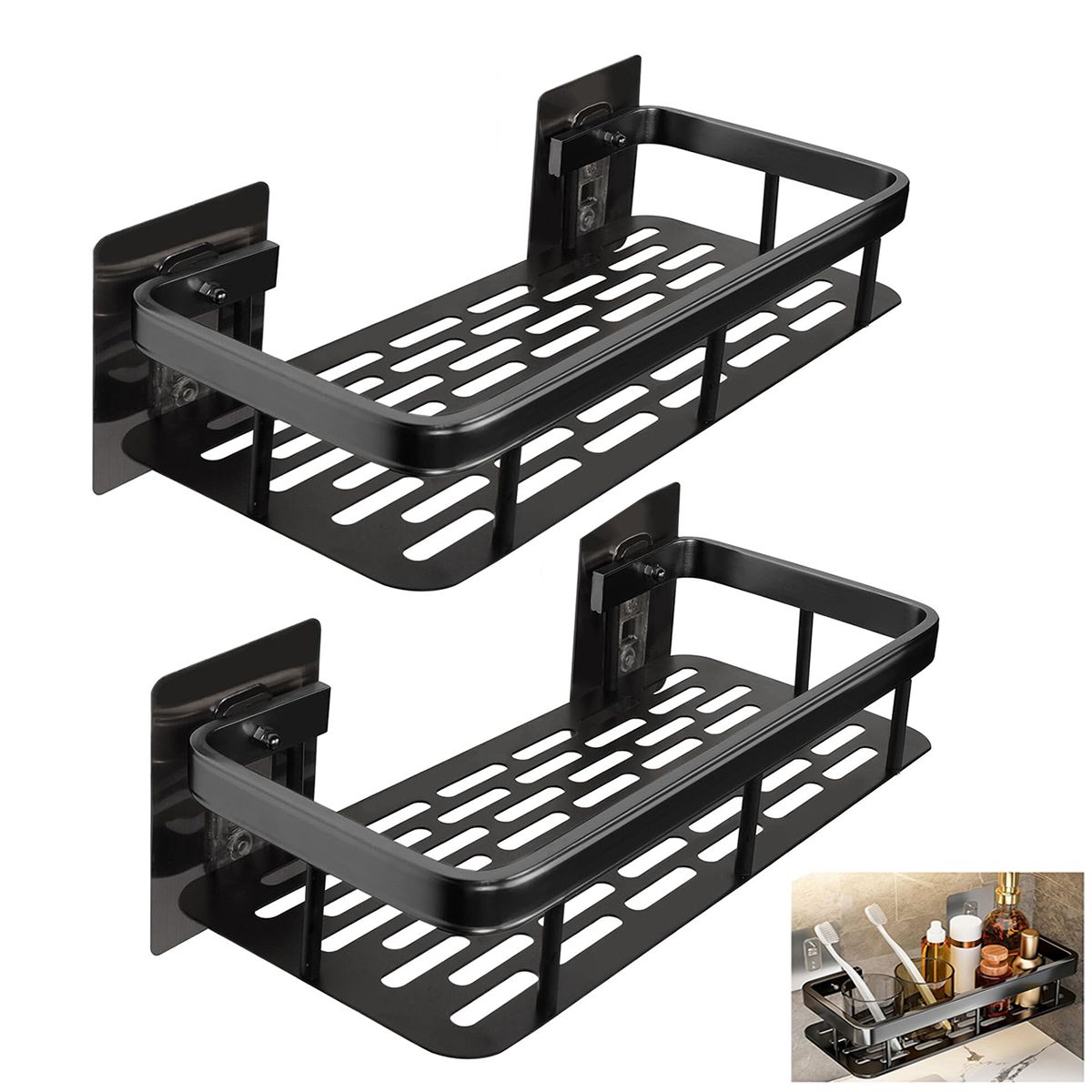 GENERICO - Juego De 2 Estanteria Ducha Para Baño Para Baño Cocina Hotel