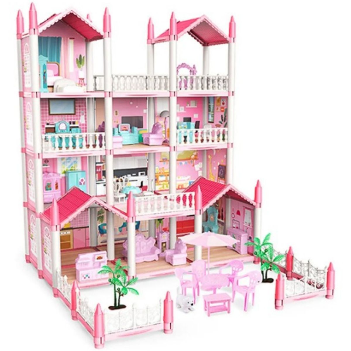 GENERICO - Casita Casa De Muñecas Con Muebles Castillo Diy Juguete